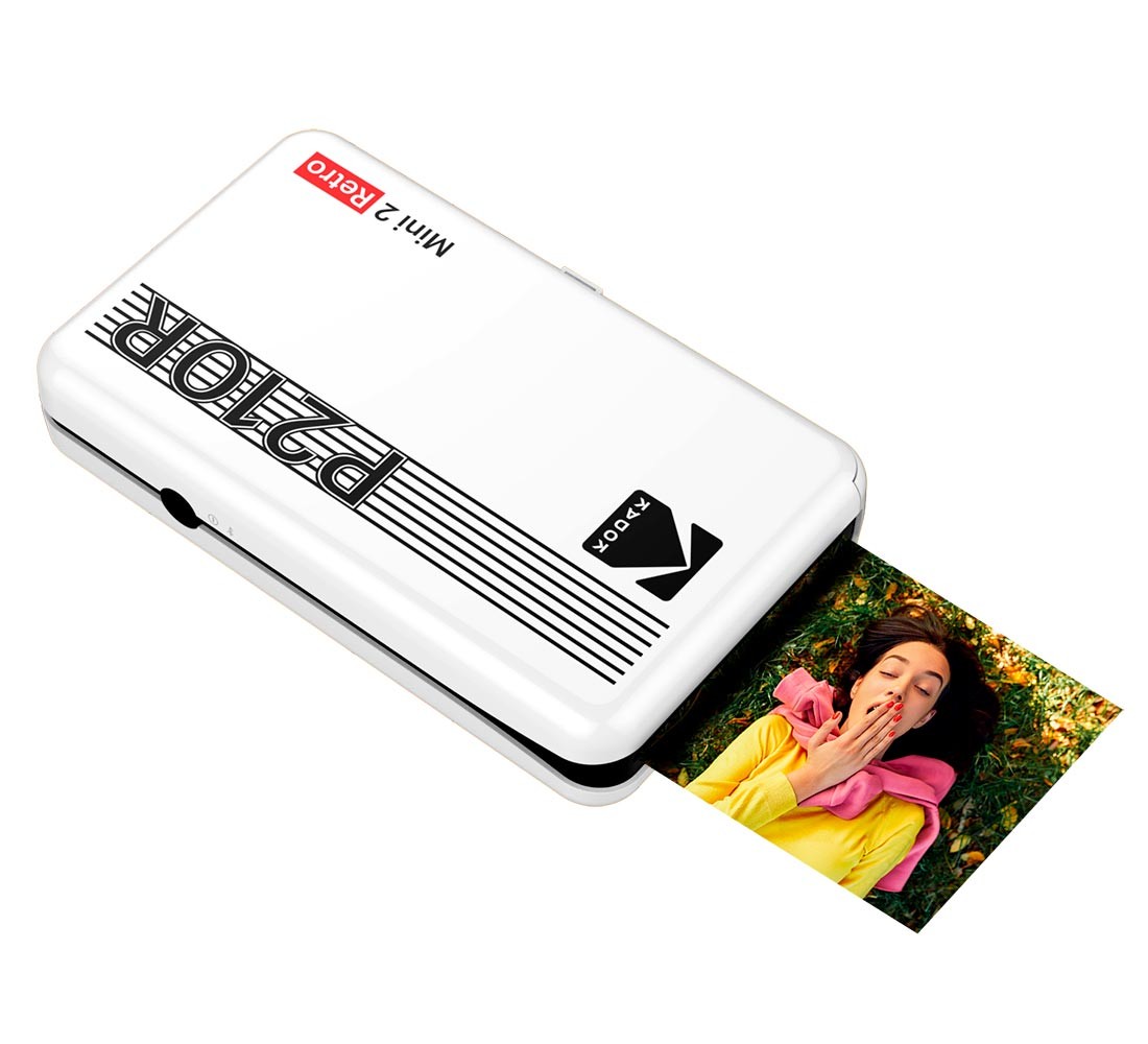  KODAK Mini 2 Retro 4PASS - Impresora fotográfica portátil (2.1  x 3.4 pulgadas) + paquete de 68 hojas, color negro : Electrónica